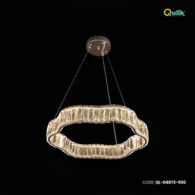 Qulik Single Tier Wave Luxury LED Crystal Chandelier Pendant Light image