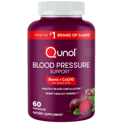 Qunol Blood Pressure Support Beets Plus CoQ10 Plus Grape Seed Extract Beet Root - 60 Capsules -523305470 image