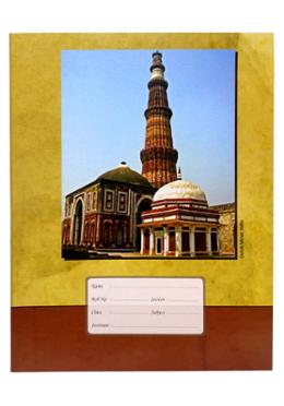 Qutub Minar Design Floral Binding Khata (Margin) - 120 Pages image