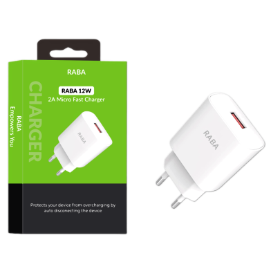 RABA 12W 2A Micro USB Fast Charger Reliable and Safe Charging image