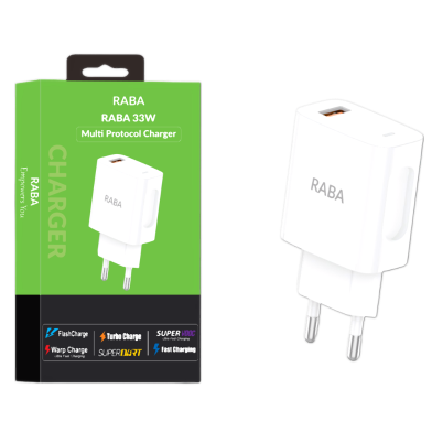 RABA 33W Fast Charger Type-C Multi Protocol Adapter image