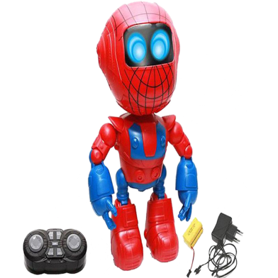 RC Robot Remote Control Rechargeable Spiderman Figure Cabe Robot Toy 4 Function Electric Robot with Music Dance Light image