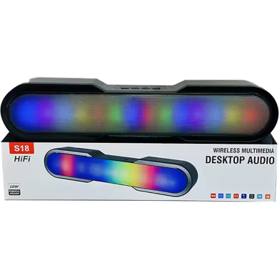 RGB Light Sound Bar Wireless Speakers TWS Home Desktop Subwoofer Stereo Bluetooth Speaker image