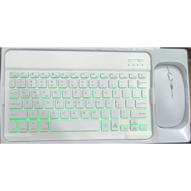 RGB Wireless Keyboard And Mouse Set - Compact Rechargeable Bluetooth for iPad, Android, iOS And Windows any colour image