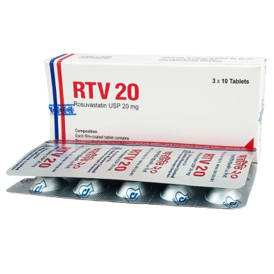 RTV 20 mg Tablet 10's Strip image