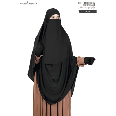 Glam Touch Rufi - Extra Long Instant Ready Hijab And Niqab Set image