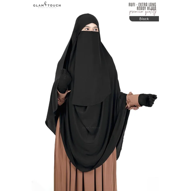 Glam Touch Rufi - Extra Long Instant Ready Hijab And Niqab Set - (GT-1293) Slide 2