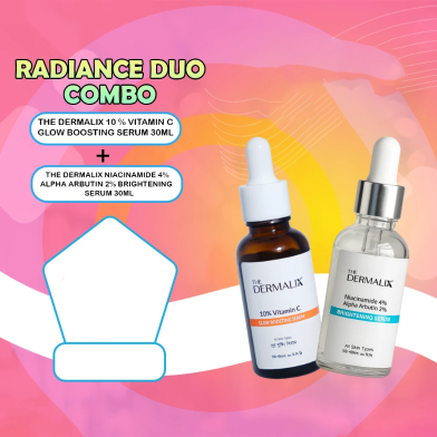The Dermalix 10 Percent Vitamin C Glow Boosting Serum 30ml With The Dermalix Niacinamide 4 Percent Plus Alpha Arbutin 2 Percent Brightening Serum 30ml (Combo Pack) image