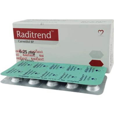 Raditrend 6.25 Mg Tablet 10's Strip image