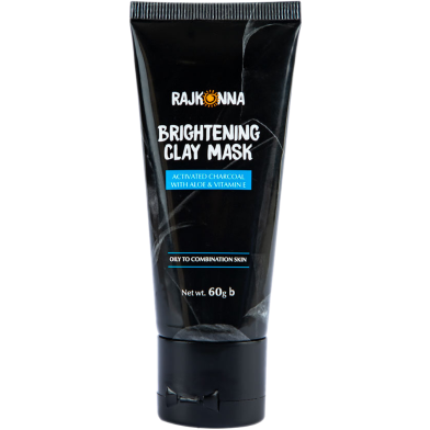 Rajkonna Brightening Clay Mask Activated Charcoal With Aloe and Vitamin E - 60g image