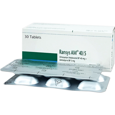 Ransys Am 5 mg 40 mg Tablet 6's Strip image
