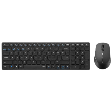 Rapoo 9350M Multi-Mode Wireless Optical Mouse And Keyboard Combo-Darkgrey image
