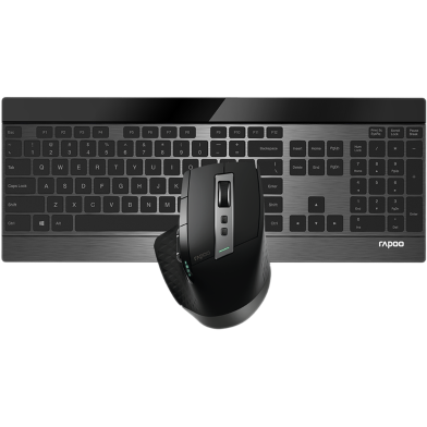 Rapoo 9900M Multi-Mode Wireless Keyboard And Mouse Combo- Black image