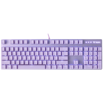 Rapoo V500pro Purple Backlit Mechanical Blue Switch Gaming Keyboard- Purple image