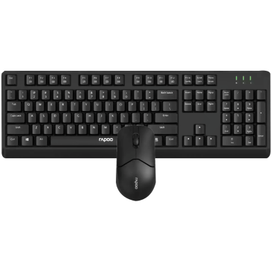 Rapoo X1500 Wireless Black Optical Keyboard and Mouse Combo Black image