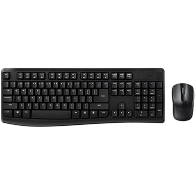 Rapoo X1800 Pro Wireless Optical Keyboard Mouse Combo- Black image