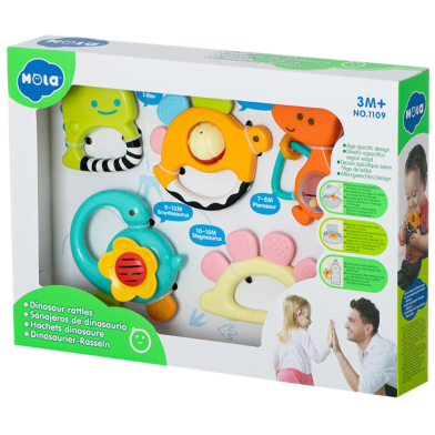 Rattle Hola Toys Rattle Dinosaurs- 5 Pcs In A Box -218800617 image