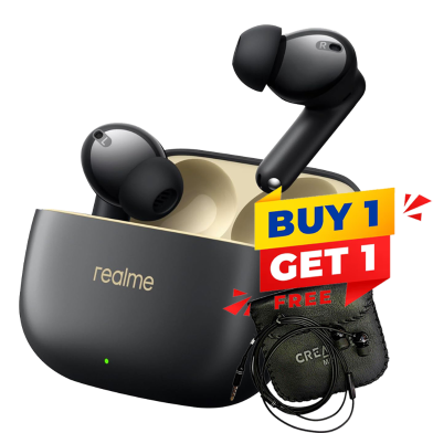 Realme Buds T300 30dB ANC TWS Earphone - Black (Buy 1 Get 1 CREATIVE EP-530 Earphone FREE) image