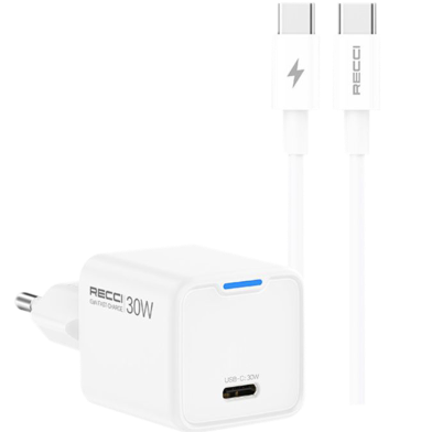 Recci RC112E 30W GaN fast Charger With Cable image