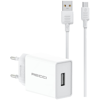 Recci RC58EM 2A USB-A to Micro Cable 100CM Travel Charger image