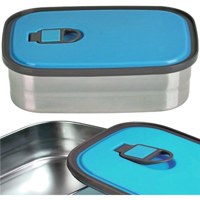 Rectangle Stainless Steel Food Container Lunch Box Tiffin Box 680ml- 1 pcs image