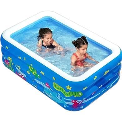 Rectangular Quick Set Inflatable Pool With Electric Pumper Above Ground Swimming Pool -130Cm (Any Colour). image