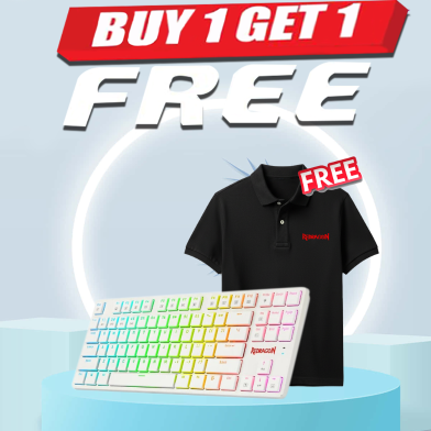 Redragon K539 Anubis Tri Mode White Mechanical Keyboard (Buy 1 Get 1 Redragon T-Shirt Black FREE) image