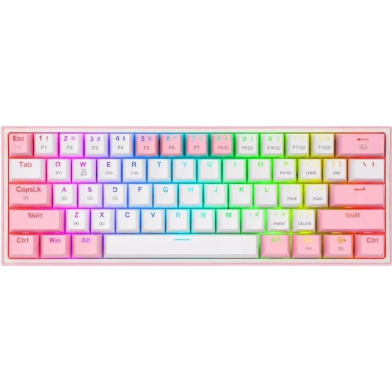 REDRAGON K616 RGB FIZZ PRO TRI MODE WHITE PINK MECHANICAL KEYBOARD image