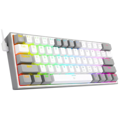 REDRAGON K617 FIZZ RAINBOW WIRED GRAY WHITE MECHANICAL KEYBOARD image