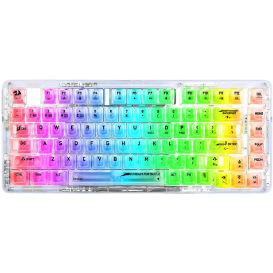 REDRAGON K649 ELF PRO TRI MODE TRANSPARENT WHITE MECHANICAL KEYBOARD image