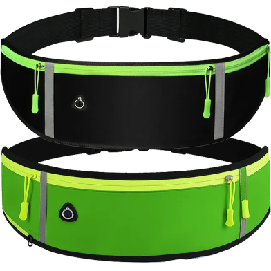 Reflective Waterproof Running Belt – 3-Pocket Slim Adjustable Waist Bag for Men image