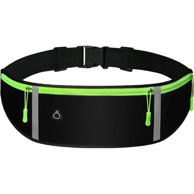 Reflective Waterproof Running Belt – 3-Pocket Slim Adjustable Waist Bag for Men image