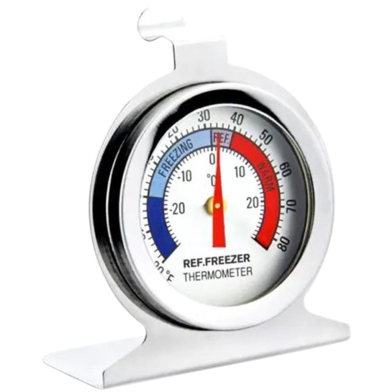 Refrigerator Freezer Thermometer Fridge Refrigeration Temperature Gauge Home Stainless Steel Temp Stand Dial Type -20 to 20°C image