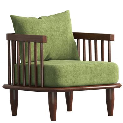 Regal Wooden Single Sofa - Havana - SSC-351-3-1-20( Fabric -SF-2121) | image