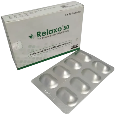 Relaxo 50mg Capsule 8's Strip image