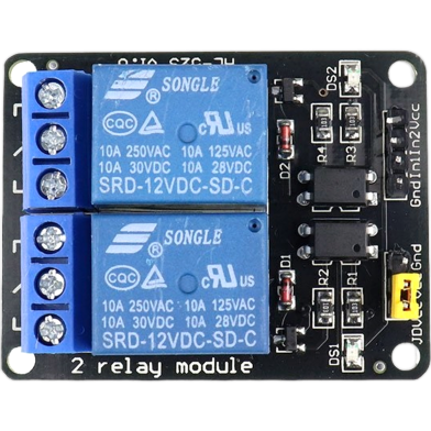 Relay Module DC 12V Dual Channel Relay Control Module With Screw Terminal For Arduino Two 2 Channel DC12V With Optocoupler Protection image