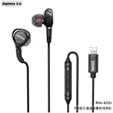 Remax RM-655i Metal Wired Earphone for iPhone image