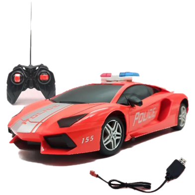 Remote Controlled Rechargeable Super Speed Car For Kids (rc_3d_policecar_a8991_r) image