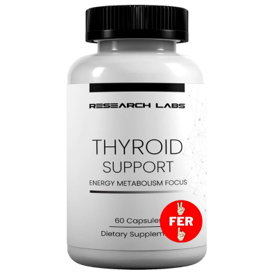Research Labs Thyroid Support Plus Iodine Supplement - Energy Metabolism Focus - 60 Capsules -523339815 image