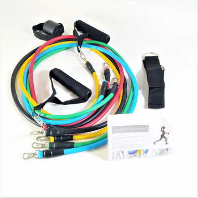 Resistance Band Set With Ankle Straps Door Strap And Carrying Bag- 11 Pcs - (150 LBS) Slide 3