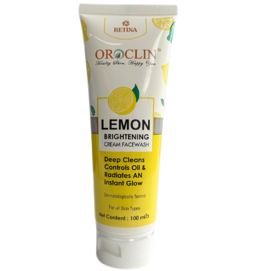 Retina Oroclin Lemon Brightening Cream Facewash 100ml image