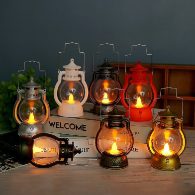 Retro Portable Atmosphere Horse Oil Christmas Bar Festival Decoration LED Small image