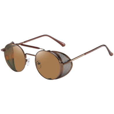 Retro Steampunk Round Sunglasses Black Gothic Brand Designer Metal Frame Sun Glasses Men Women Trendy Gafas De Sol image