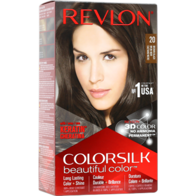 Revlon Colorsilk Beautiful Hair Color - 20 Brown Black image