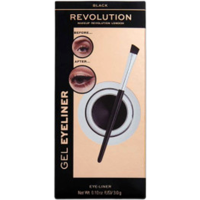 Revolution Gel Eyeliner Pot With Brush - Black image
