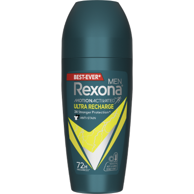 Rexona Motion Activated Ultra Recharge 72h 3x Stronger Protection Roll On For Men 45 ml image