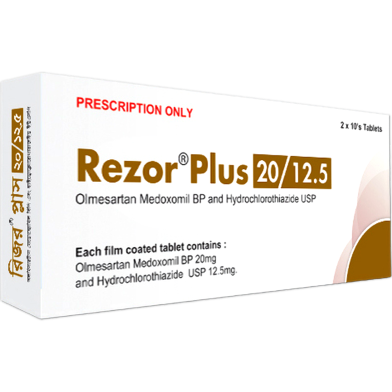 Rezor Plus 20 mg, 12.5 mg Tablet 10's Strip image