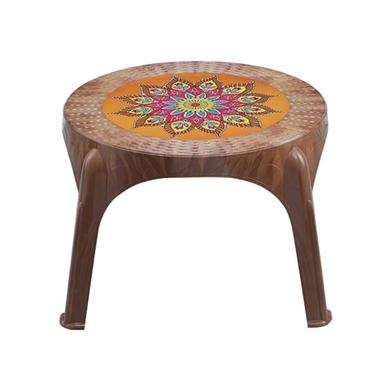 Rfl Caino Round Center Table (Crown) Print-Sandal Wood image