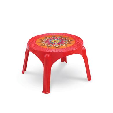 Rfl Caino Round Center Table (Crown) Print - Red image