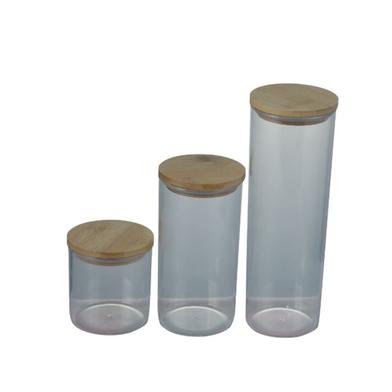 Rfl Crystal Jar With Bamboo Lid (0.5,1,1.5L) 6 Pcs Set image
